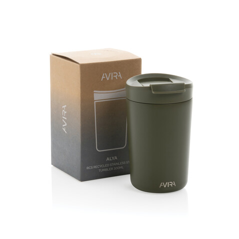 Avira Alya RCS recycelter Stainless-Steel Becher 300ml grün bedrucken, Art.-Nr. P438.028