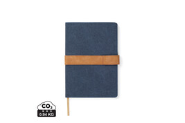 VINGA Bosler Notizbuch aus RCS recyceltem Papier navy blau bedrucken, Art.-Nr. V773305