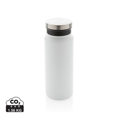 RCS recycelte Stainless Steel Vakuumflasche 600ml weiß bedrucken, Art.-Nr. P433.023