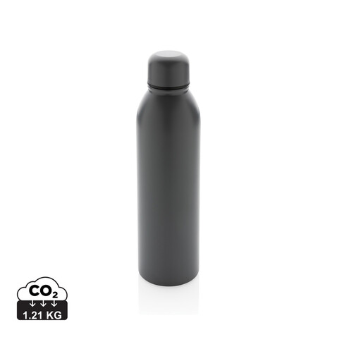 RCS recycelte Stainless Steel Vakuumflasche anthrazit bedrucken, Art.-Nr. P433.042