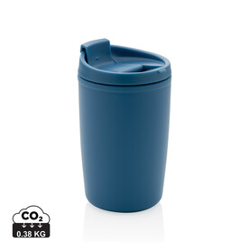 GRS recycelter PP-Becher mit Flip-Deckel blau bedrucken, Art.-Nr. P433.085