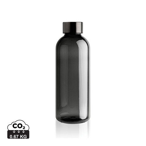 Auslaufsichere Trinkflasche mit Metalldeckel schwarz bedrucken, Art.-Nr. P433.441
