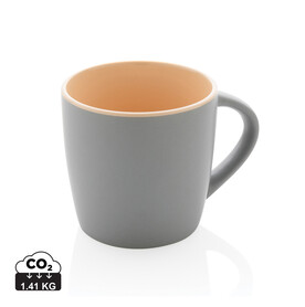 Keramiktasse innen coloriert, 300ml braun, grau bedrucken, Art.-Nr. P434.009