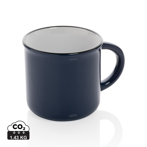 Vintage Keramiktasse, 280ml navy blau bedrucken, Art.-Nr. P434.035