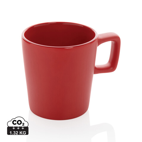 Moderne Keramik Kaffeetasse, 300ml rot bedrucken, Art.-Nr. P434.054