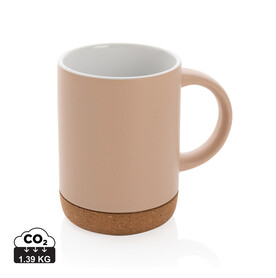 Keramikbecher mit Korkboden, 280ml braun bedrucken, Art.-Nr. P434.088