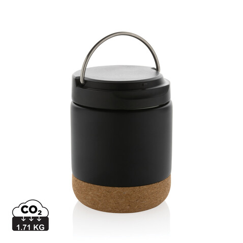Savory Lebensmittelflasche aus RCS recycelt. Stainless-Steel schwarz bedrucken, Art.-Nr. P435.301