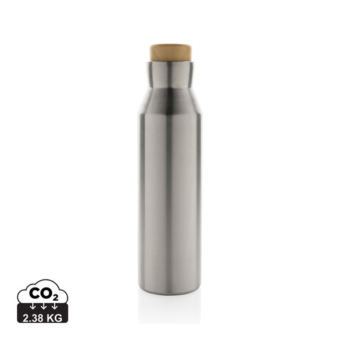 Gaia Vakuumflasche aus RCS recyceltem Stainless-Steel silber bedrucken, Art.-Nr. P435.522