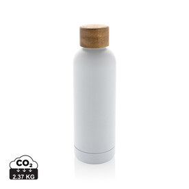 Wood Vakuumflasche aus RCS recyceltem Stainless-Steel weiß bedrucken, Art.-Nr. P435.533 Wood Vakuumflasche aus RCS recyceltem Stainless-Steel weiß bedrucken, Art.-Nr. P435.533