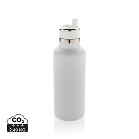 Hydro Vakuumflasche aus RCS recycel. Stainless-Steel weiß bedrucken, Art.-Nr. P435.553 Hydro Vakuumflasche aus RCS recycel. Stainless-Steel weiß bedrucken, Art.-Nr. P435.553