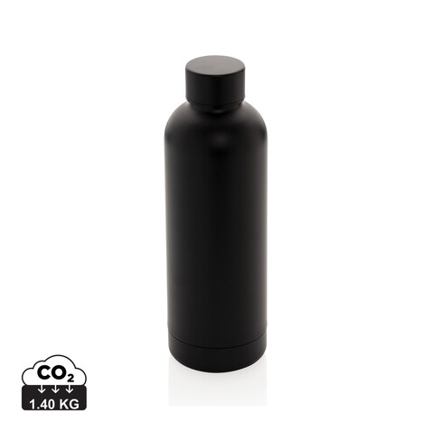 Impact Vakuumflasche aus RCS recyceltem Stainless-Steel schwarz bedrucken, Art.-Nr. P435.701