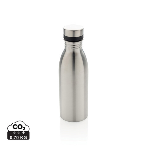 Deluxe Wasserflasche aus RCS recyceltem Stainless-Steel silber bedrucken, Art.-Nr. P435.712