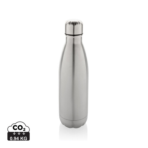 Eureka einwandige Wasserflasche aus RCS rec. Stainless-Steel silber bedrucken, Art.-Nr. P435.722