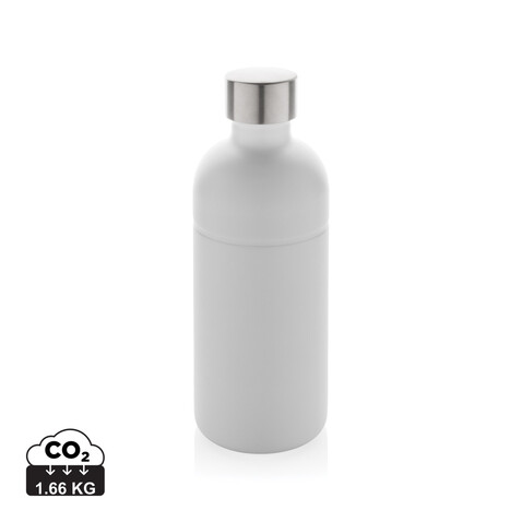 Soda Trinkflasche aus RCS-zertifiziertem Stainless-Steel weiß bedrucken, Art.-Nr. P435.803