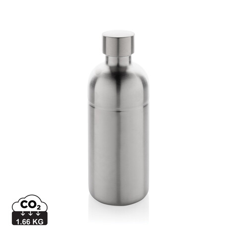 Soda Trinkflasche aus RCS-zertifiziertem Stainless-Steel silber bedrucken, Art.-Nr. P435.802
