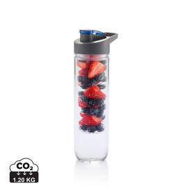 Wasserflasche mit Aromafach blau bedrucken, Art.-Nr. P436.055 Wasserflasche mit Aromafach blau bedrucken, Art.-Nr. P436.055