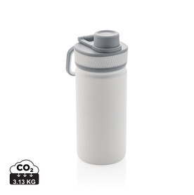 Sport Vakuum-Flasche aus Stainless Steel 550ml weiß, grau bedrucken, Art.-Nr. P436.193