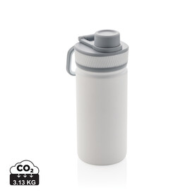 Sport Vakuum-Flasche aus Stainless Steel 550ml weiß, grau bedrucken, Art.-Nr. P436.193