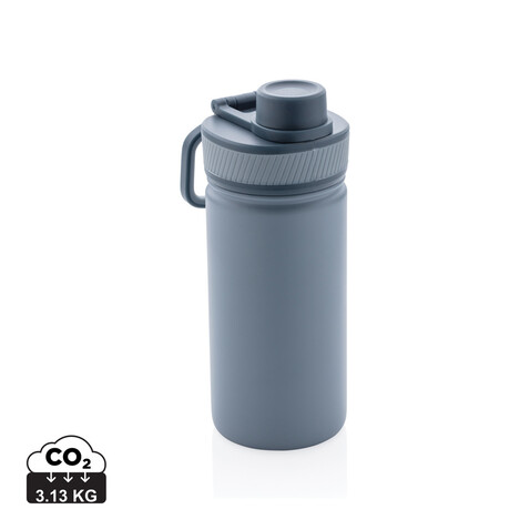 Sport Vakuum-Flasche aus Stainless Steel 550ml blau, blau bedrucken, Art.-Nr. P436.195