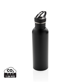 Deluxe Sportflasche aus Edelstahl schwarz bedrucken, Art.-Nr. P436.421