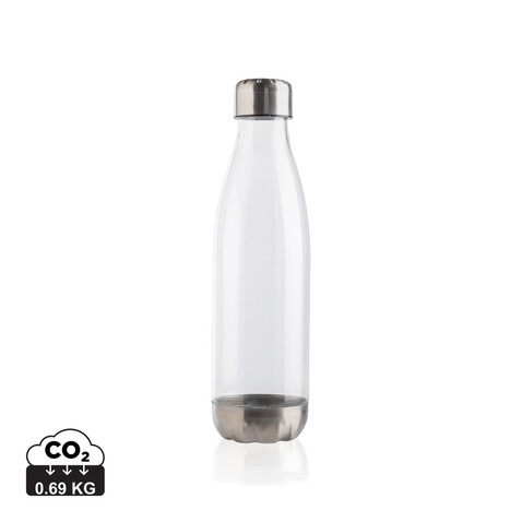 Auslaufsichere Trinkflasche mit Stainless-Steel-Deckel transparent bedrucken, Art.-Nr. P436.750