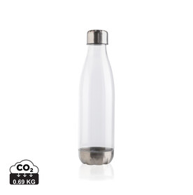 Auslaufsichere Trinkflasche mit Stainless-Steel-Deckel transparent bedrucken, Art.-Nr. P436.750