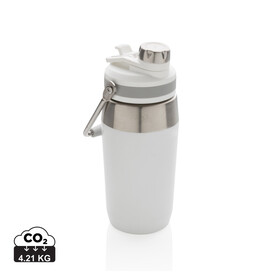 500ml Vakuum StainlessSteel Flasche mit Dual-Deckel-Funktion weiß bedrucken, Art.-Nr. P436.973