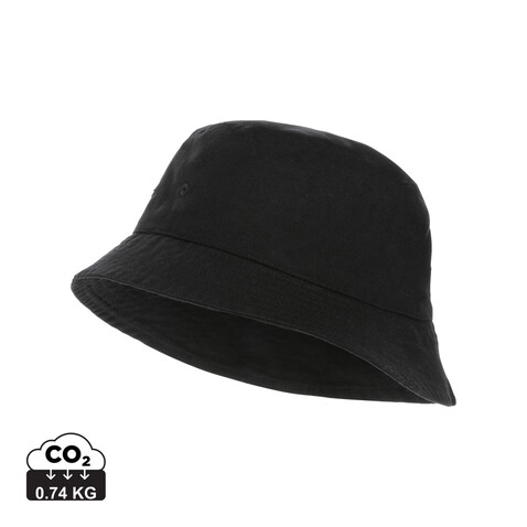 Impact AWARE™ 285g/m² ungefärbter rCanvas-OneSize-Fischerhut schwarz bedrucken, Art.-Nr. P453.081