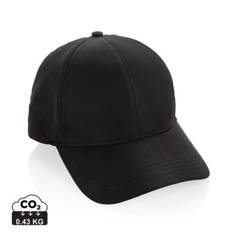 Impact AWARE™ rPET 6-Panel-Sportkappe schwarz bedrucken, Art.-Nr. P453.251