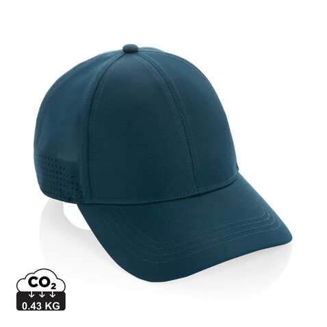 Impact AWARE™ rPET 6-Panel-Sportkappe navy blau bedrucken, Art.-Nr. P453.255