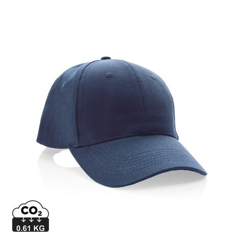 Impact 6 Panel Kappe aus 280gr rCotton mit AWARE™ Tracer navy blau bedrucken, Art.-Nr. P453.309