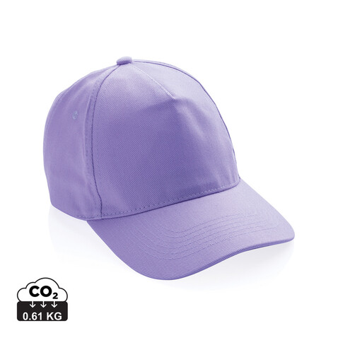 Impact 5 Panel Kappe aus 280gr rCotton mit AWARE™ Tracer lavender bedrucken, Art.-Nr. P453.470