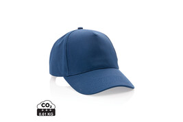 Impact 5 Panel Kappe aus 280gr rCotton mit AWARE™ Tracer navy blau bedrucken, Art.-Nr. P453.319