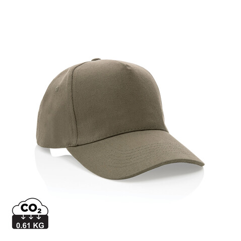 Impact 5 Panel Kappe aus 280gr rCotton mit AWARE™ Tracer grün bedrucken, Art.-Nr. P453.317