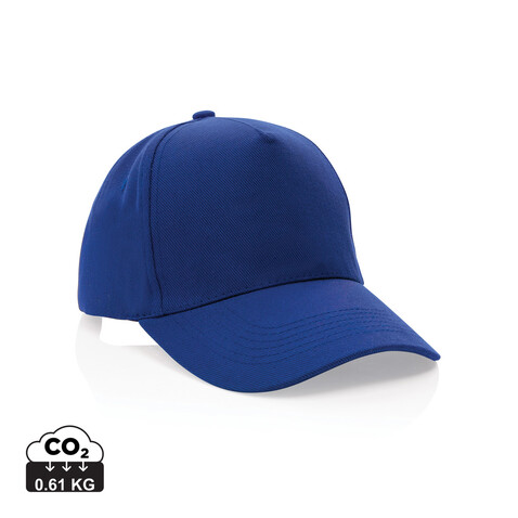 Impact 5 Panel Kappe aus 280gr rCotton mit AWARE™ Tracer blau bedrucken, Art.-Nr. P453.315
