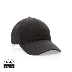 Impact 6 Panel Kappe aus 190gr rCotton mit AWARE™ Tracer schwarz bedrucken, Art.-Nr. P453.321