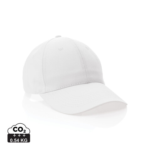 Impact 6 Panel Kappe aus 190gr rCotton mit AWARE™ Tracer weiß bedrucken, Art.-Nr. P453.323