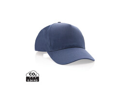 Impact 5 Panel Kappe aus 190gr rCotton mit AWARE™ Tracer navy blau bedrucken, Art.-Nr. P453.339