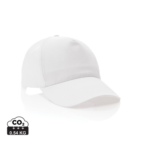 Impact 5 Panel Kappe aus 190gr rCotton mit AWARE™ Tracer weiß bedrucken, Art.-Nr. P453.333 Impact 5 Panel Kappe aus 190gr rCotton mit AWARE™ Tracer weiß bedrucken, Art.-Nr. P453.333