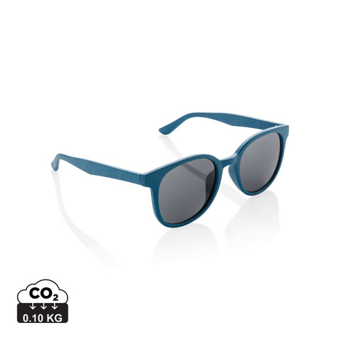 Weizenstroh Sonnenbrille blau bedrucken, Art.-Nr. P453.915