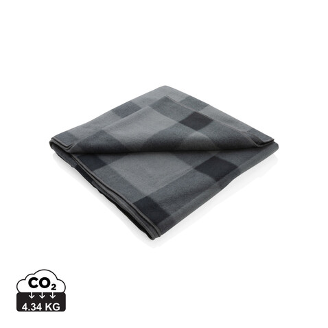 Weiche karierte Fleece-Decke anthrazit bedrucken, Art.-Nr. P459.052