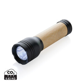 Lucid 1W Taschenlampe aus RCS recycelt. Kunststoff & Bambus schwarz, braun bedrucken, Art.-Nr. P513.771 Lucid 1W Taschenlampe aus RCS recycelt. Kunststoff & Bambus schwarz, braun bedrucken, Art.-Nr. P513.771