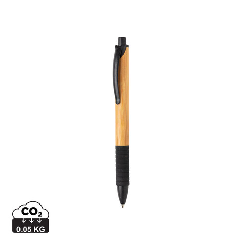 Bambus &amp; Weizenstroh Stift schwarz bedrucken, Art.-Nr. P610.531