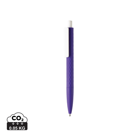 X3-Stift mit Smooth-Touch lila, weiß bedrucken, Art.-Nr. P610.966