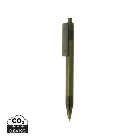 GRS rPET X8 transparenter Stift grün bedrucken, Art.-Nr. P611.077