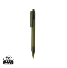 GRS rPET X8 transparenter Stift grün bedrucken, Art.-Nr. P611.077
