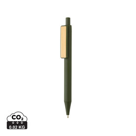 GRS rABS Stift mit Bambus-Clip grün bedrucken, Art.-Nr. P611.087
