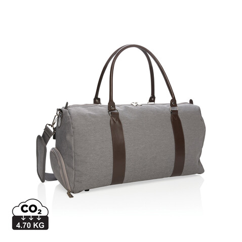Wochenendtasche mit USB A-Ausgang grau bedrucken, Art.-Nr. P707.052 Wochenendtasche mit USB A-Ausgang grau bedrucken, Art.-Nr. P707.052