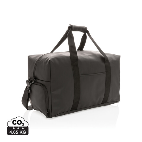 Schicke PU Wochenendtasche schwarz bedrucken, Art.-Nr. P707.061