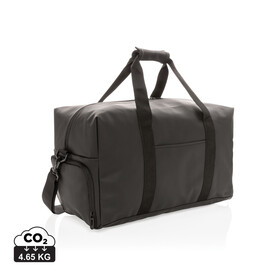 Schicke PU Wochenendtasche schwarz bedrucken, Art.-Nr. P707.061